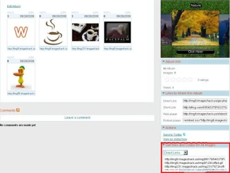 Wybór wszystkich bezpośrednich odnośników