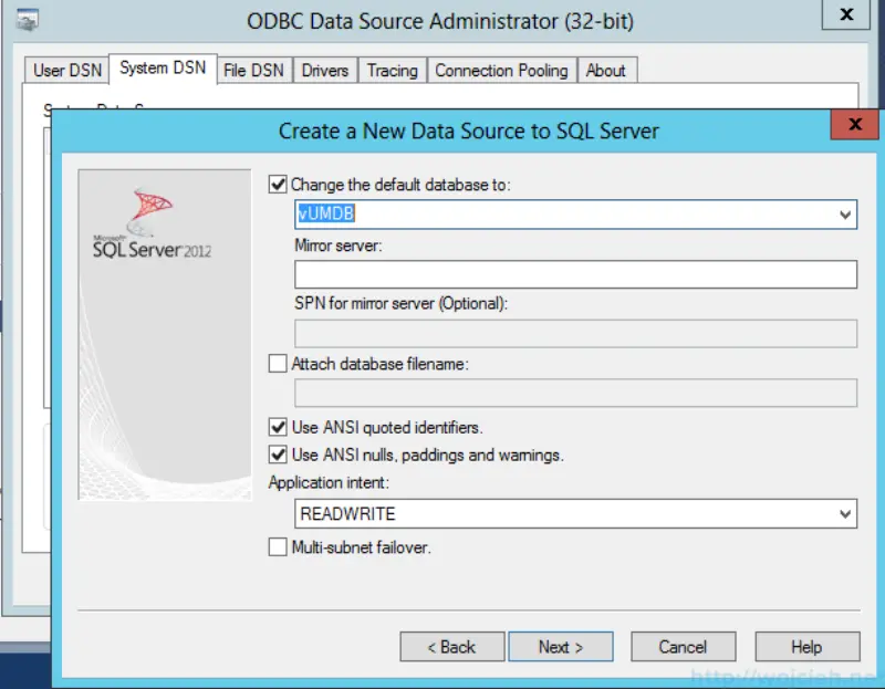 VMware vSphere Update Manager - 32 bit DSN 4