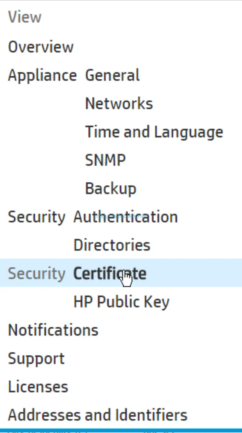 HP OneView Certificate Replacement - 8