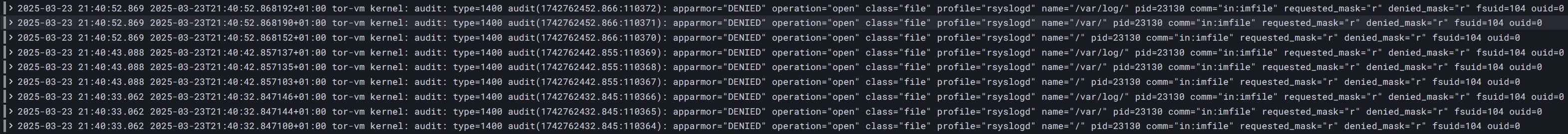 AppArmor Blocked Access to Logs
